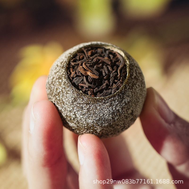 Sun-Dried Xiao Qing Gan Ripe Pu-erh Tea, Yunnan Big Leaf Tea in Tangerine Peel, Loose 500g