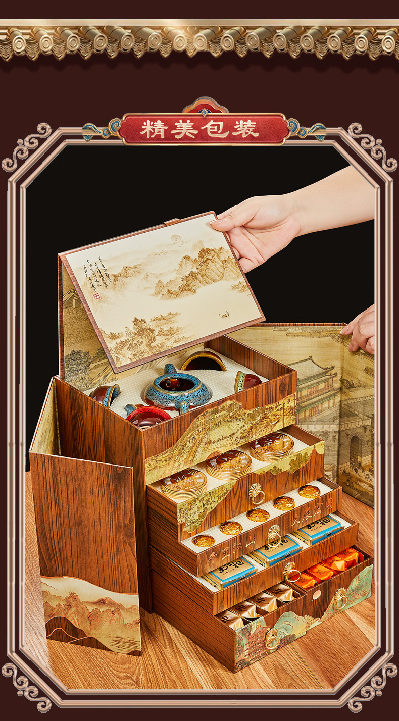 Ripe Pu-erh Tuo Cha Tea Gift Box, 370g Menghai Ripe Pu-erh Mini Tuo Tea for Home