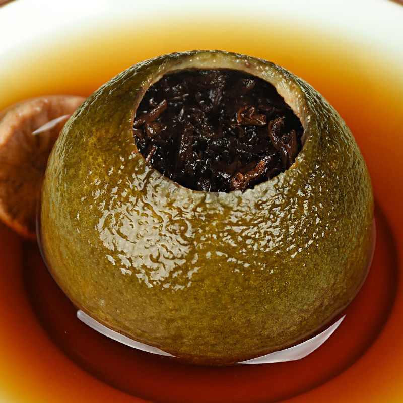 Tianma Xiao Qing Gan Stuffed Mandarin Pu'er Ripe Tea, 500g Loose Leaf Ganpu Tea from Guangdong