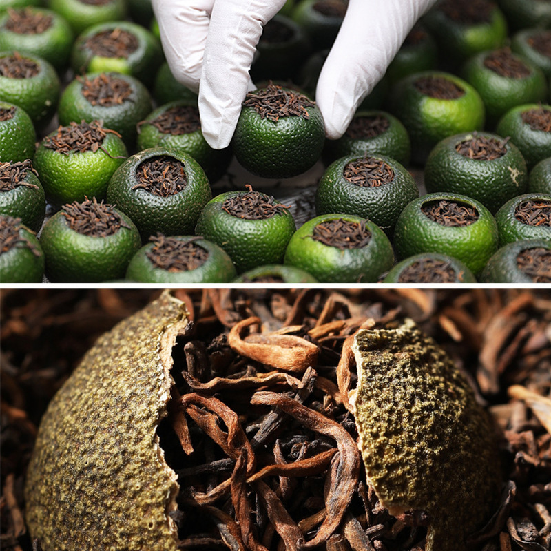 Tianma Xiao Qing Gan Stuffed Mandarin Pu'er Ripe Tea, 500g Loose Leaf Ganpu Tea from Guangdong