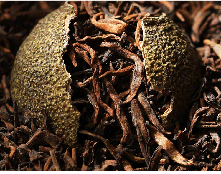 Tianma Xiao Qing Gan Stuffed Mandarin Pu'er Ripe Tea, 500g Loose Leaf Ganpu Tea from Guangdong