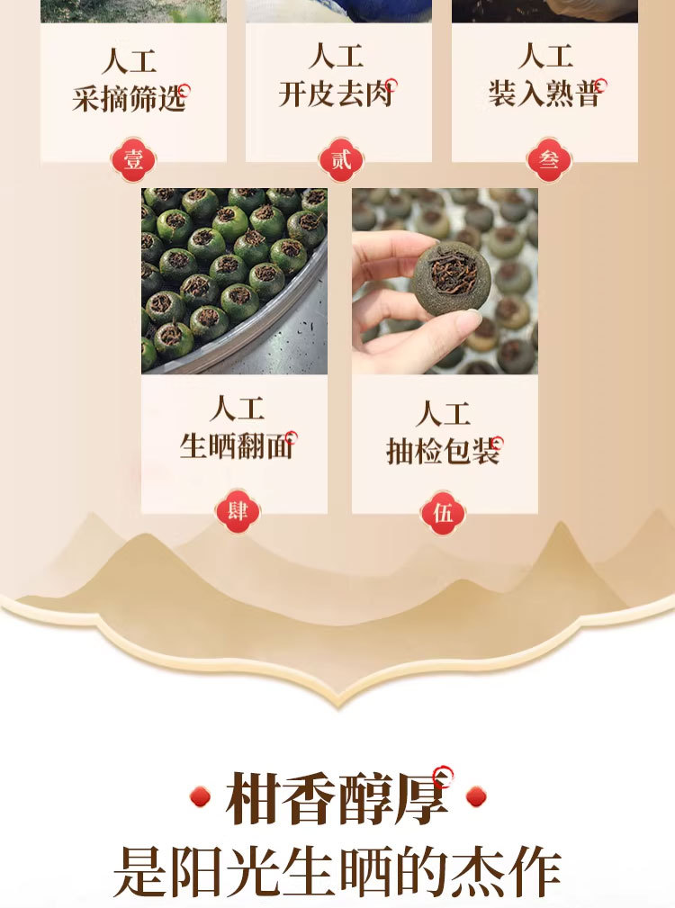 Xinhui Ganpu Pu-erh Tea, Ripe Tea with Tangerine Peel, 250g Bagged Chinese Tea for Home