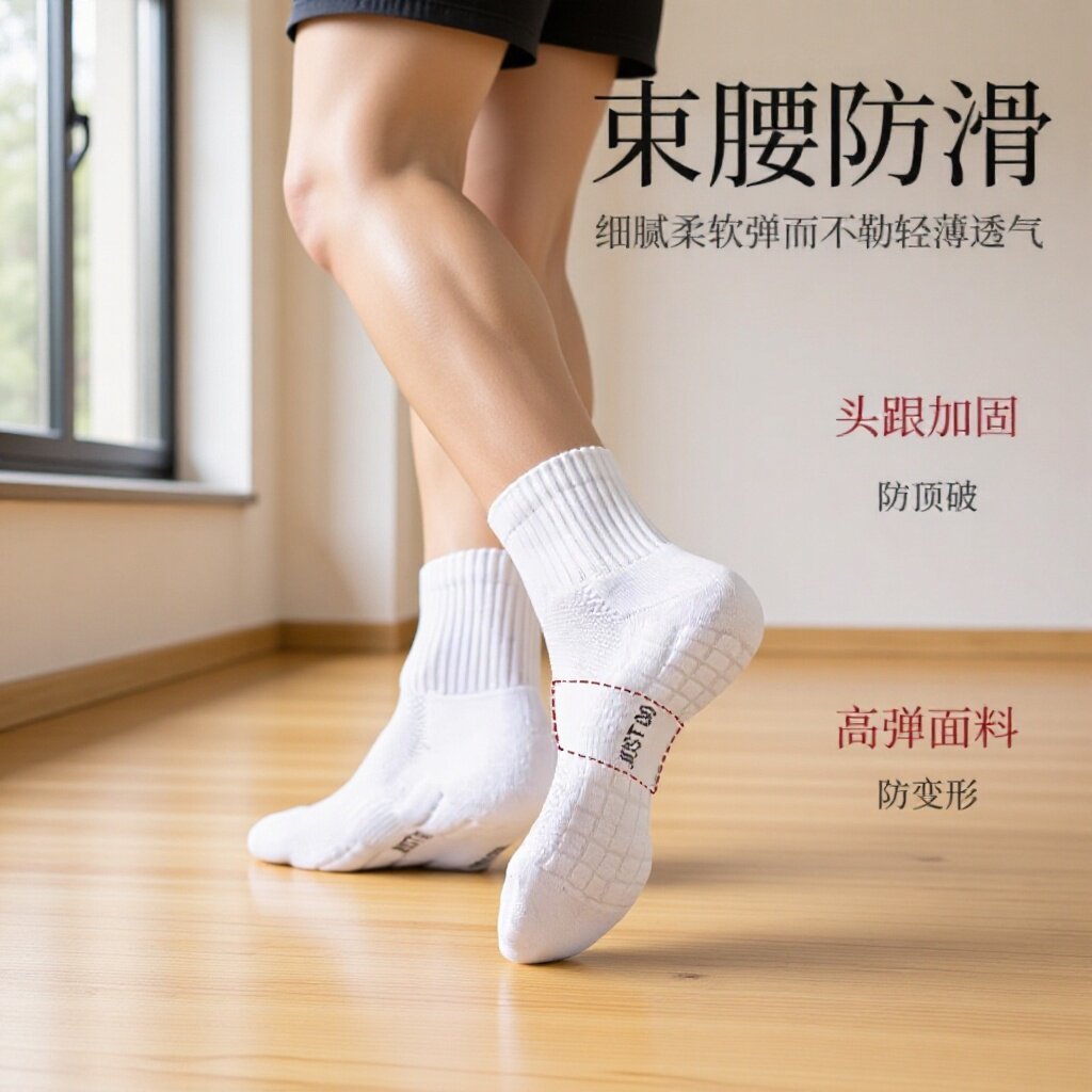 Cotton Athletic Crew Socks for Tennis, Running and Badminton, Moisture-Wicking Cushioned Sports Socks