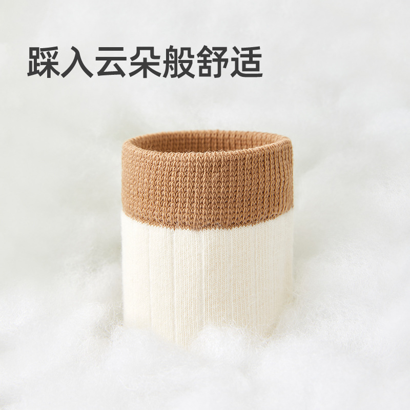 Girls Cotton Crew Socks, Thin Breathable Seamless Toe Mid-Calf Socks for Spring Autumn Winter