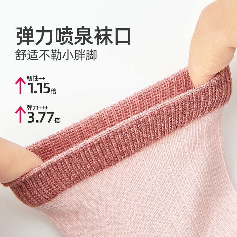 Girls Cotton Crew Socks, Thin Breathable Seamless Toe Mid-Calf Socks for Spring Autumn Winter