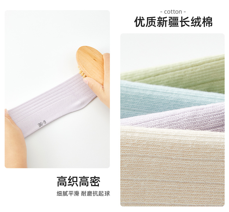 Girls Cotton Crew Socks, Thin Breathable Seamless Toe Mid-Calf Socks for Spring Autumn Winter
