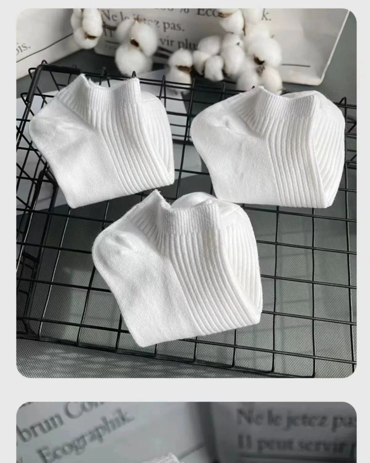 Men's Thin Breathable Ankle Socks, Black and White Striped Low Cut Boat Socks for Spring Casual Wear