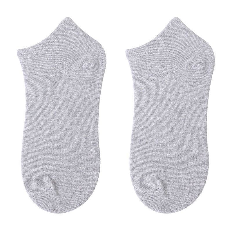 Men's Cotton Ankle Socks Summer Black White Gray Solid Color Sweat Absorbent Breathable Short Socks