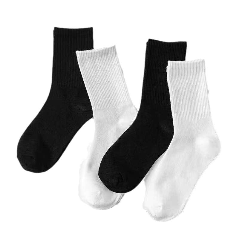 Men's Polyester Crew Socks, Solid Color Anti-Slip Athletic Socks for Basketball and Daily Wear