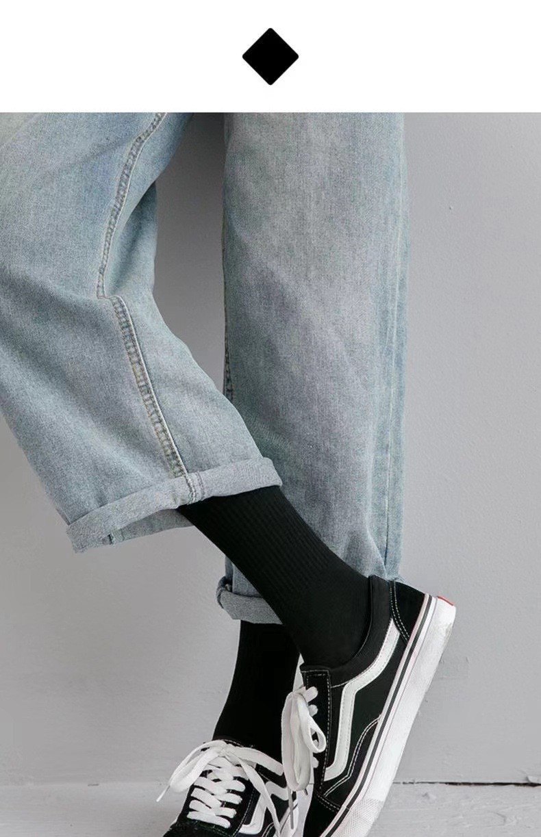 Men's Polyester Crew Socks, Solid Color Anti-Slip Athletic Socks for Basketball and Daily Wear