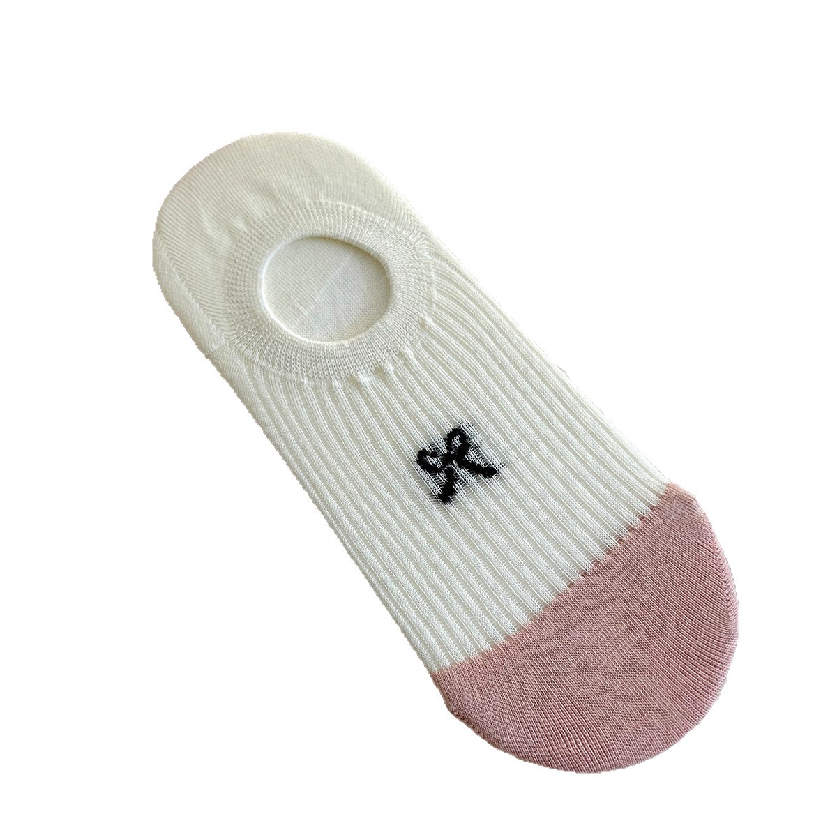 Women Cotton No-Show Boat Socks with Bow, Thin Breathable Anti-Slip Hidden Socks for Summer