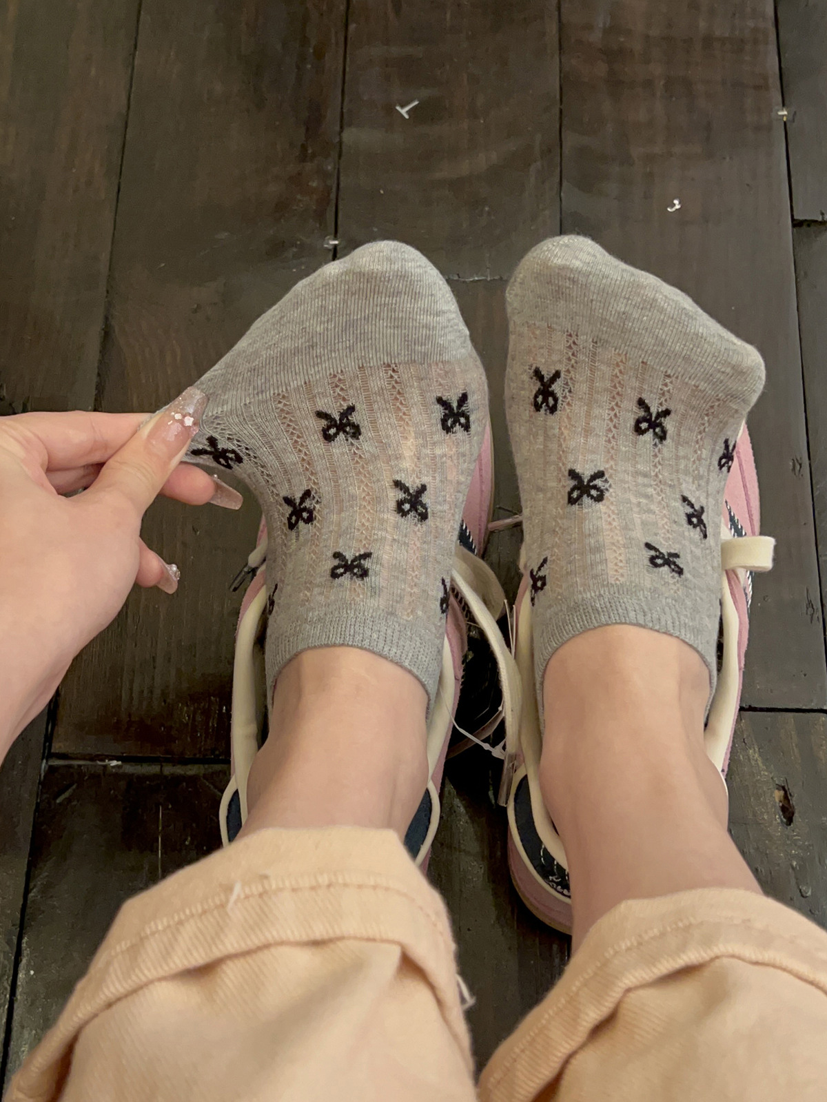 Women Cotton No-Show Boat Socks with Bow, Thin Breathable Anti-Slip Hidden Socks for Summer