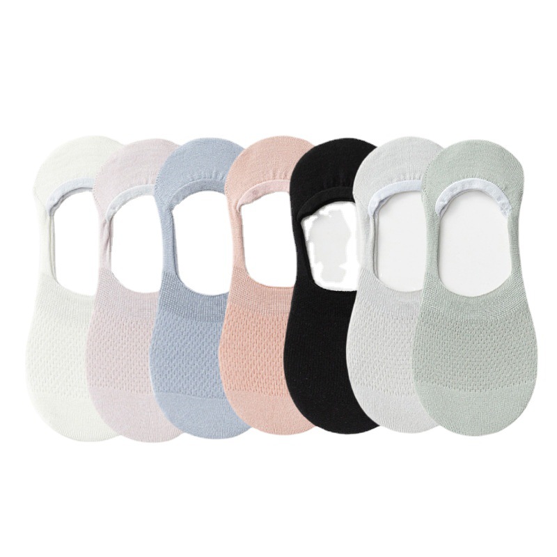 Women’s No Show Socks, Non-Slip Silicone Grip Breathable Mesh Boat Socks for Summer