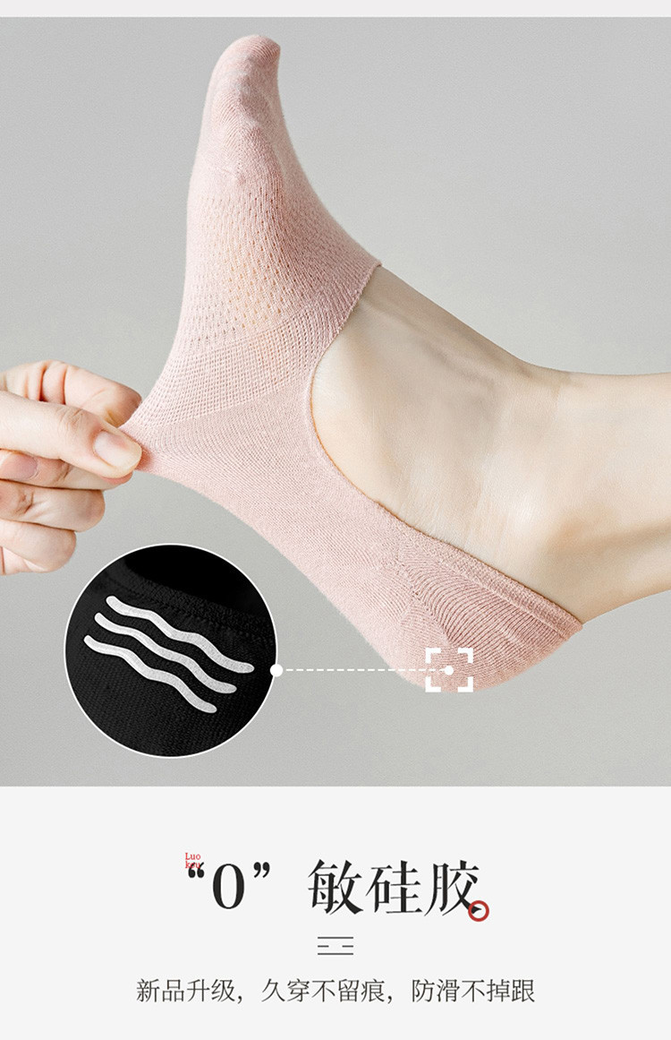 Women’s No Show Socks, Non-Slip Silicone Grip Breathable Mesh Boat Socks for Summer