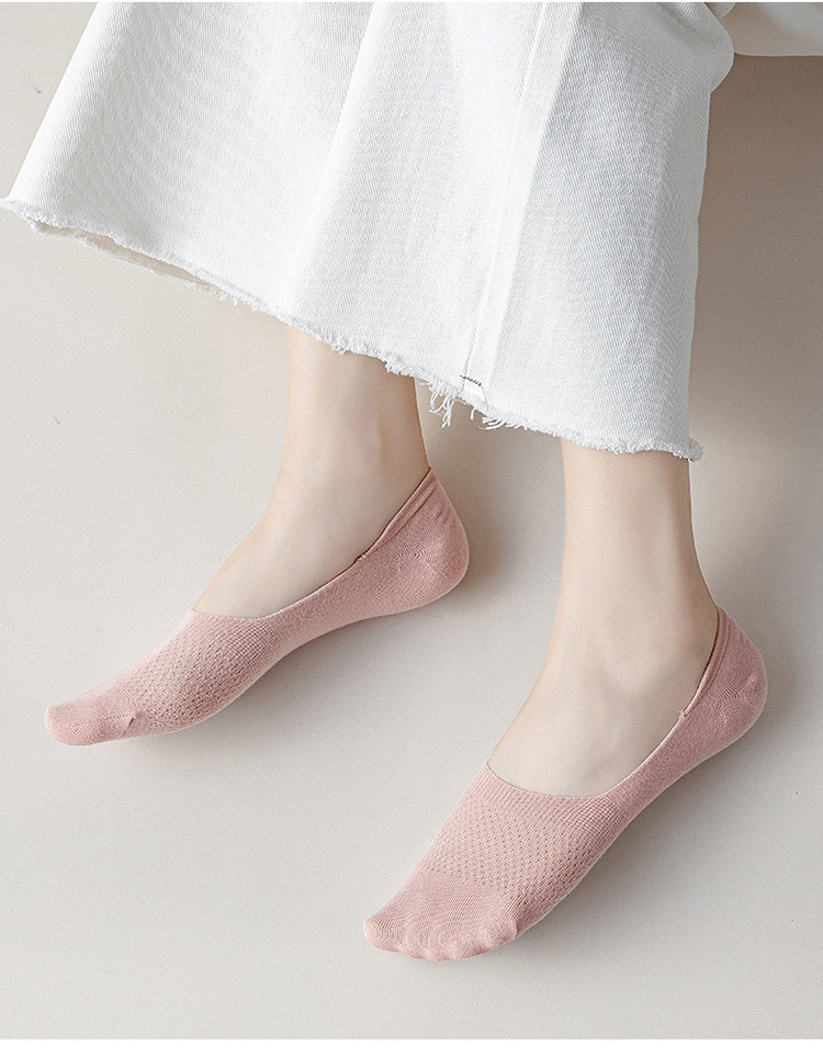 Women’s No Show Socks, Non-Slip Silicone Grip Breathable Mesh Boat Socks for Summer