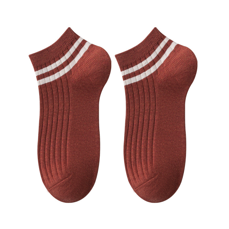 Women's Cotton Ankle Socks, Thin Solid Color Combed Cotton Socks for Summer, Sweat-Absorbing
