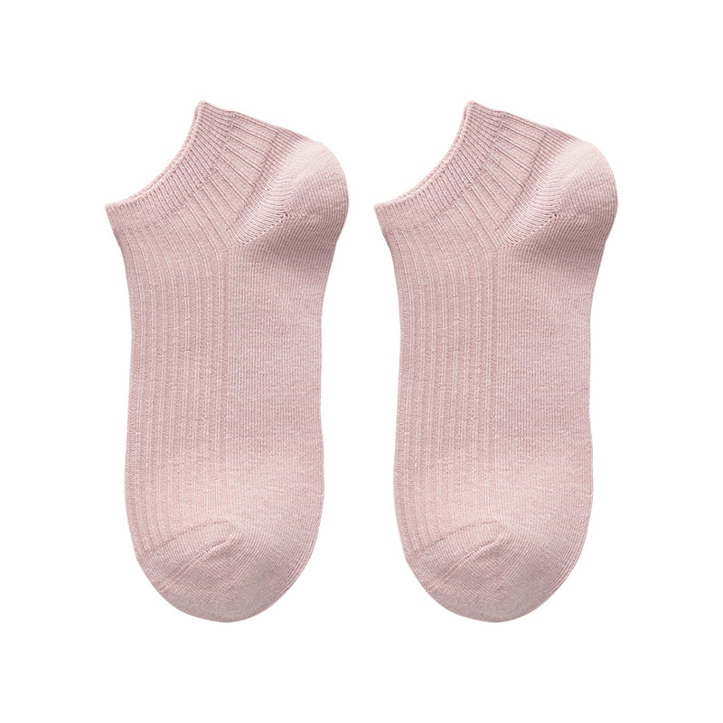 Women Cotton No-Show Boat Socks, Thin Breathable Solid Color Low Cut Socks for Spring Summer Autumn