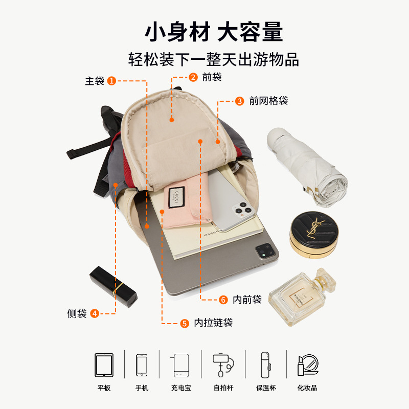 Lightweight Nylon Hiking Backpack, 36-55L Multi-Functional Outdoor Travel Daypack for Men and Women