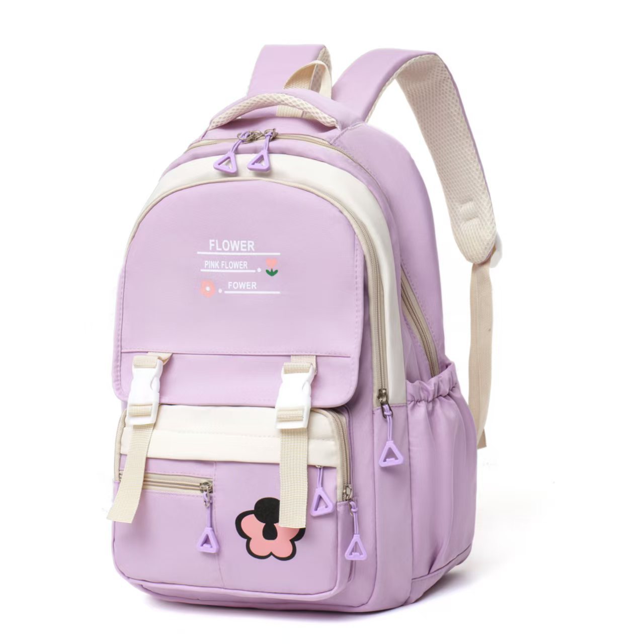Ronglida Nylon School Backpack for Women and Men, Casual Daypack Fits 13 Inch Laptop