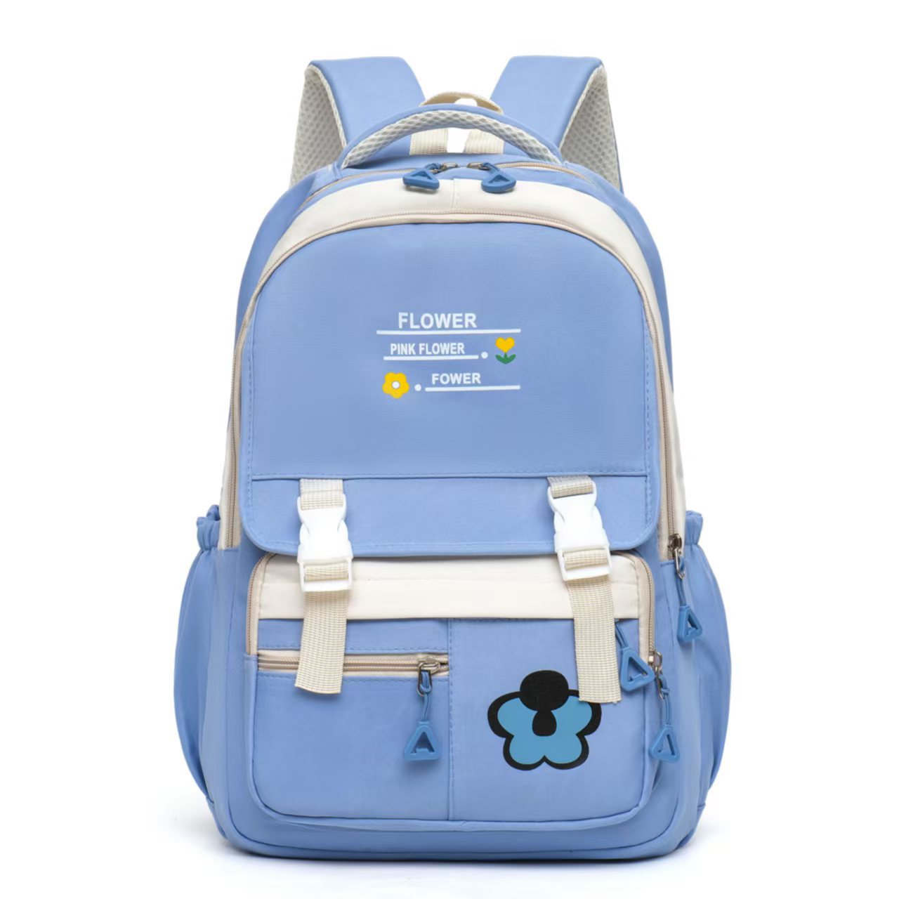 Ronglida Nylon School Backpack for Women and Men, Casual Daypack Fits 13 Inch Laptop