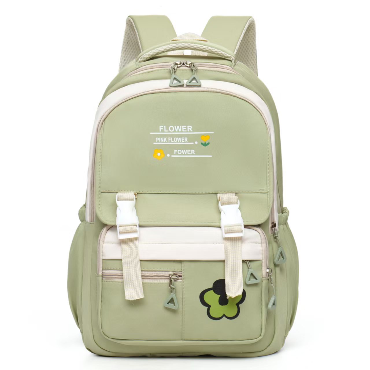 Ronglida Nylon School Backpack for Women and Men, Casual Daypack Fits 13 Inch Laptop