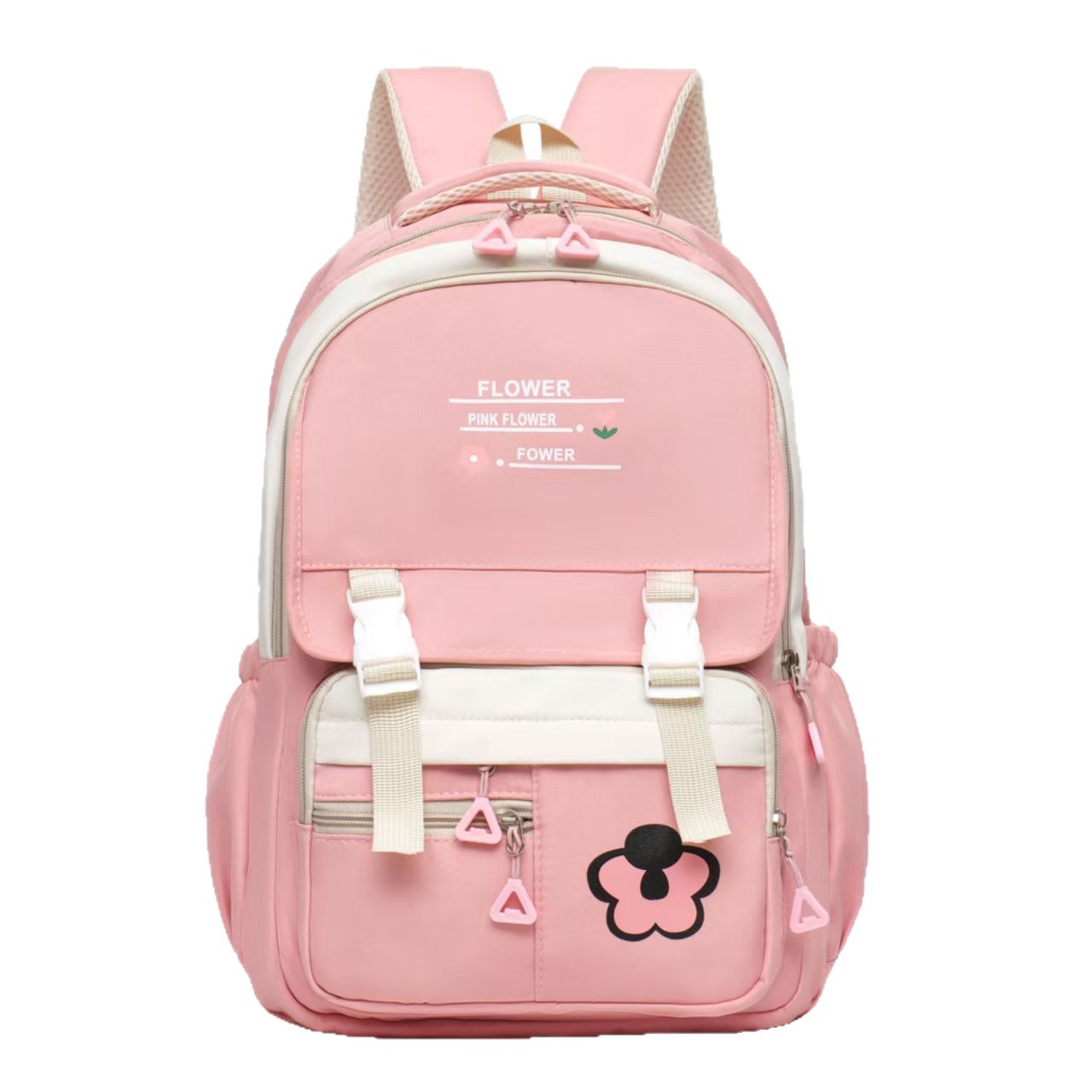 Ronglida Nylon School Backpack for Women and Men, Casual Daypack Fits 13 Inch Laptop