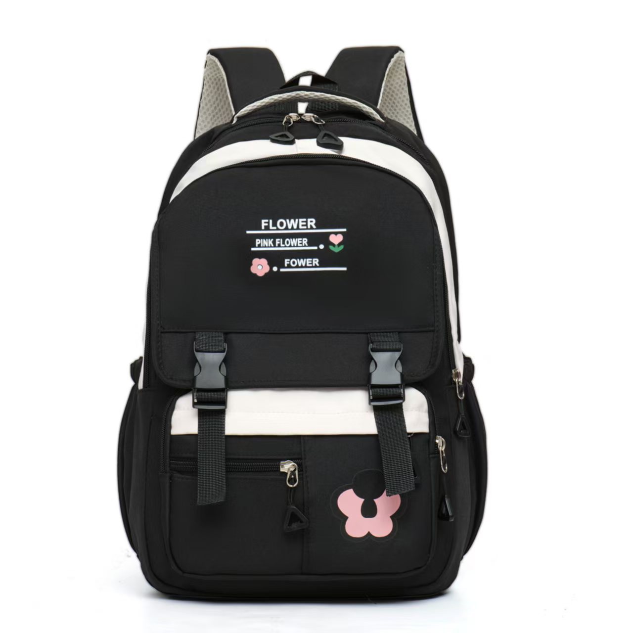 Ronglida Nylon School Backpack for Women and Men, Casual Daypack Fits 13 Inch Laptop