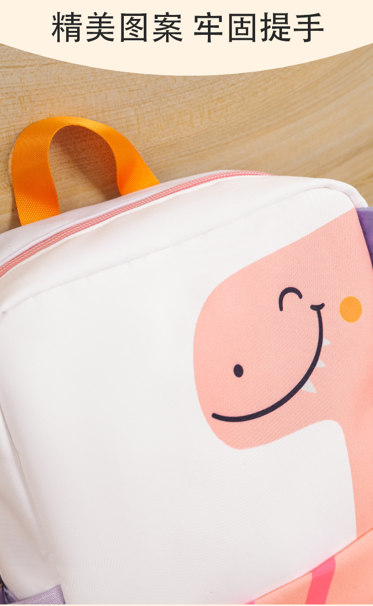 Kids Dinosaur Backpack for Kindergarten, Oxford Cloth Cartoon School Bag with Wear-Resistant Curved Shoulder Straps