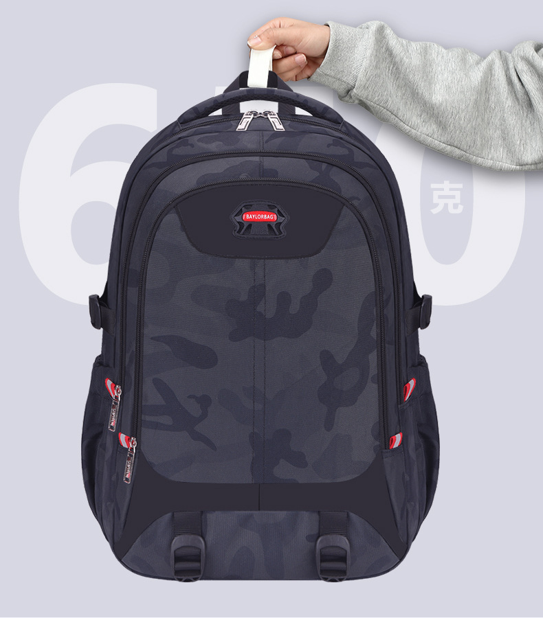 Bafunn Camouflage Backpack for Students, 20-35L Large Capacity School Bag with 16 Inch Laptop Compartment for Teens and