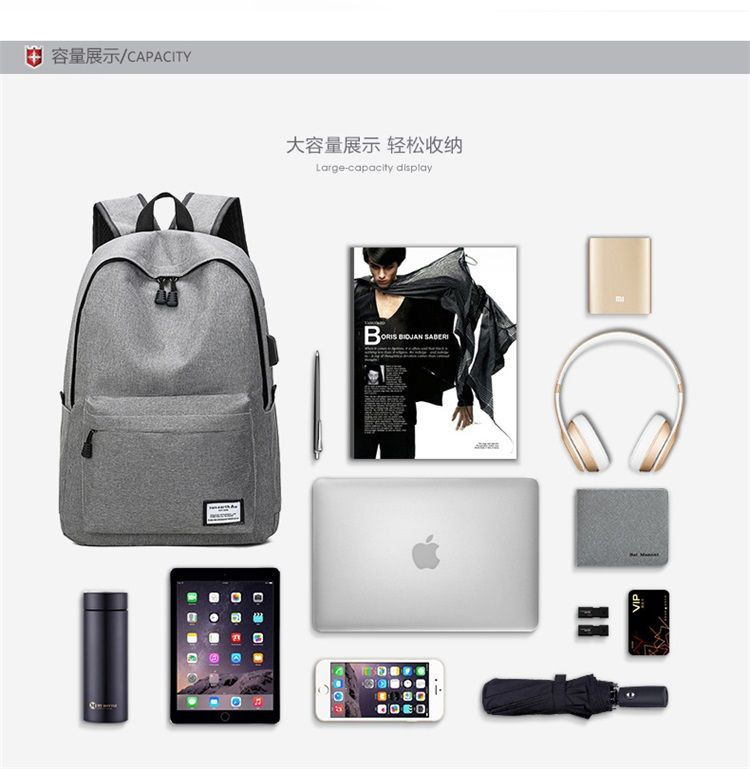 Oxford Cloth Backpack for Teens, 20-35L Large Capacity School Bag with 15-Inch Laptop Compartment, Unisex Casual Travel