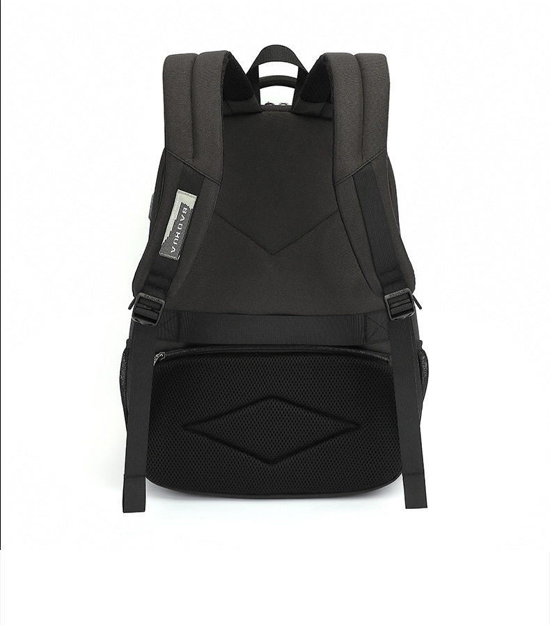 Men's Black Oxford Cloth Backpack, 16-Inch Laptop Business Commuter Bag, Water-Resistant Large Capacity Daypack