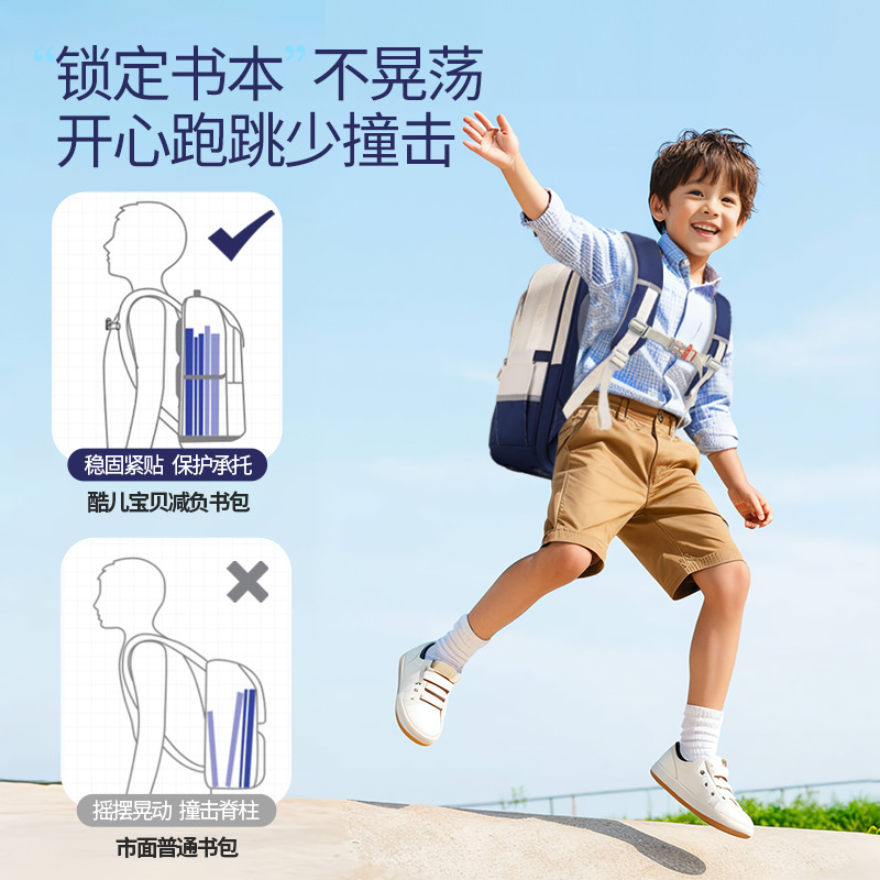 Lightweight Oxford Cloth School Backpack for Elementary Students, Breathable Padded Straps Kids Bookbag for Boys and