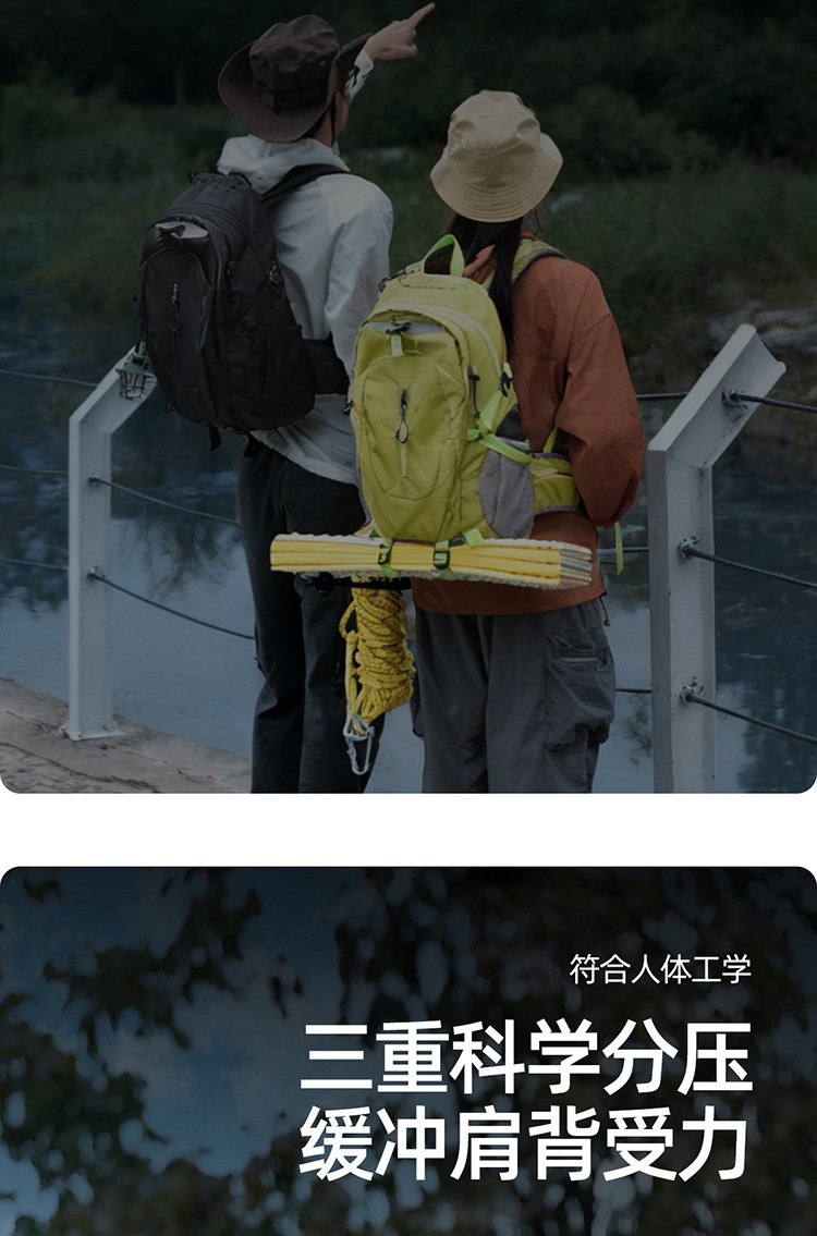 Feisha Oxford Cloth Hiking Backpack for Men and Women, Breathable Multi-Function Outdoor Travel Daypack Under 20L