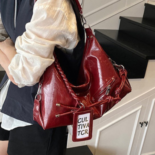 FARAMON Small PU Bucket Bag for Women, Chain Crossbody Handbag with Magnetic Closure