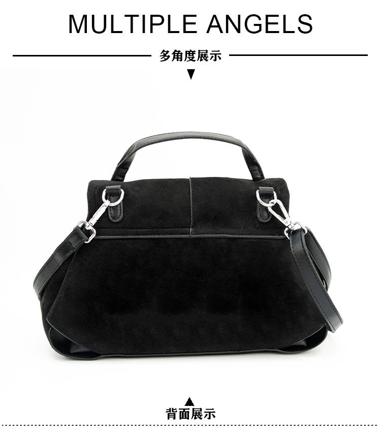 Women Suede Shoulder Crossbody Bag, Minimalist Flap Zip Large Box Handbag for Daily Wear