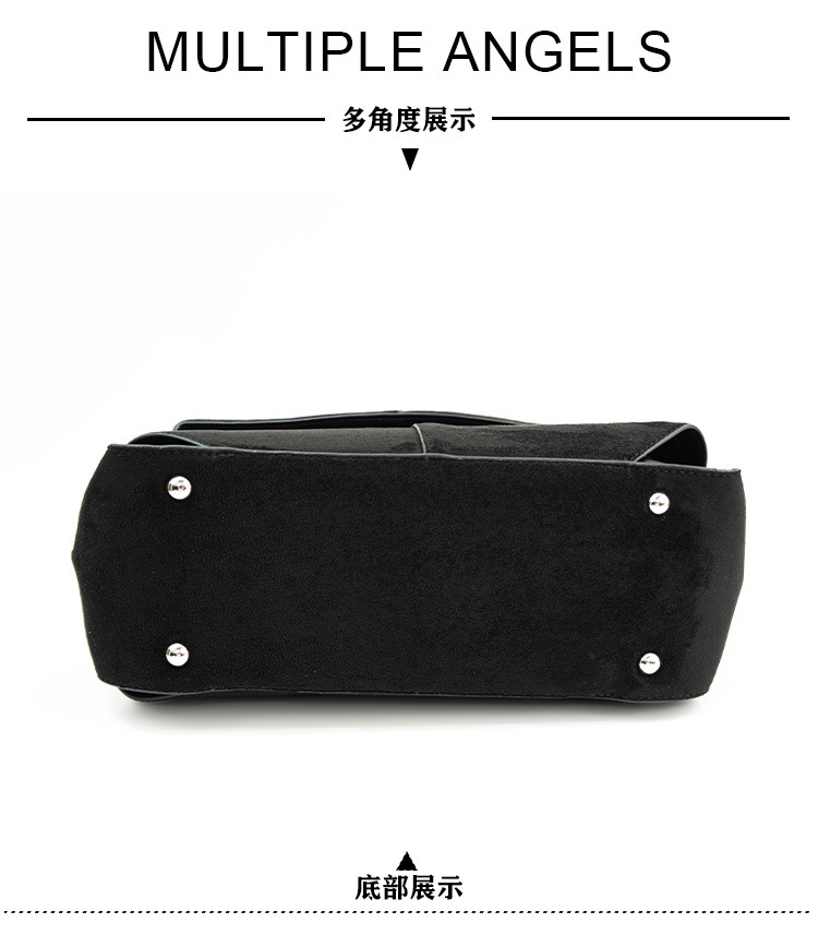 Women Suede Shoulder Crossbody Bag, Minimalist Flap Zip Large Box Handbag for Daily Wear