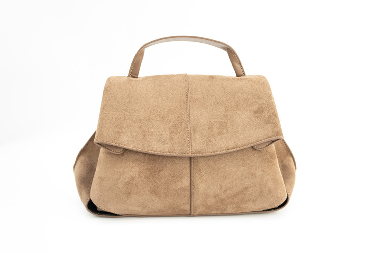 Women Suede Shoulder Crossbody Bag, Minimalist Flap Zip Large Box Handbag for Daily Wear