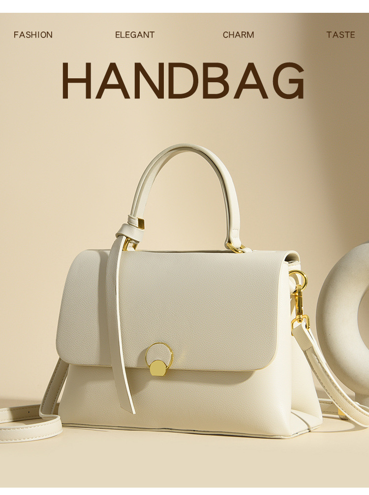 Women's Small Leather Square Crossbody Bag, Color Block Shoulder Handbag for Everyday Use