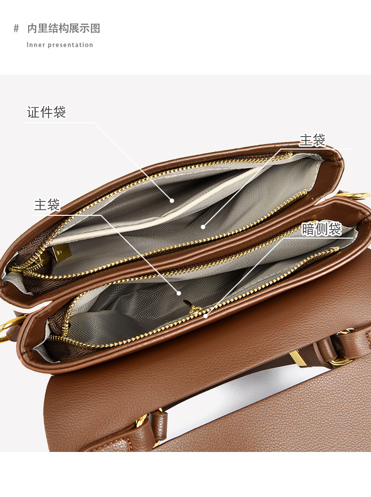 Women's Small Leather Square Crossbody Bag, Color Block Shoulder Handbag for Everyday Use