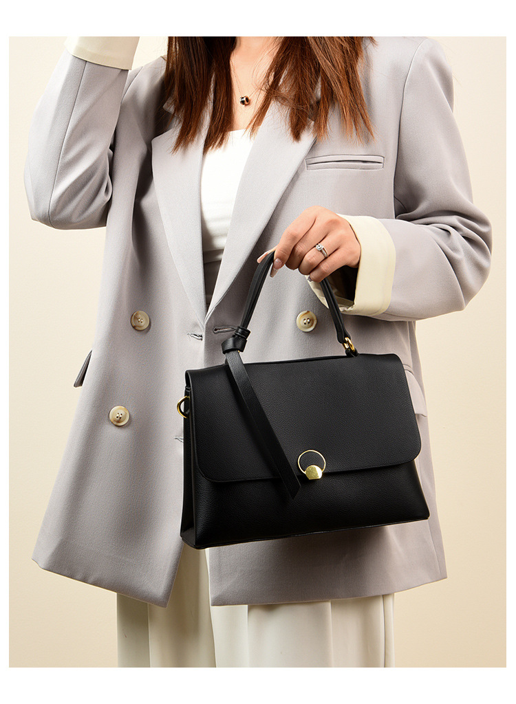 Women's Small Leather Square Crossbody Bag, Color Block Shoulder Handbag for Everyday Use