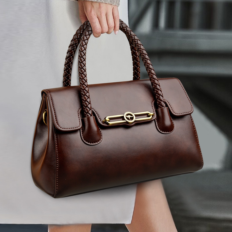 Women PU Leather Shoulder Bag with Zipper, Medium Square Crossbody Handbag for Daily Use