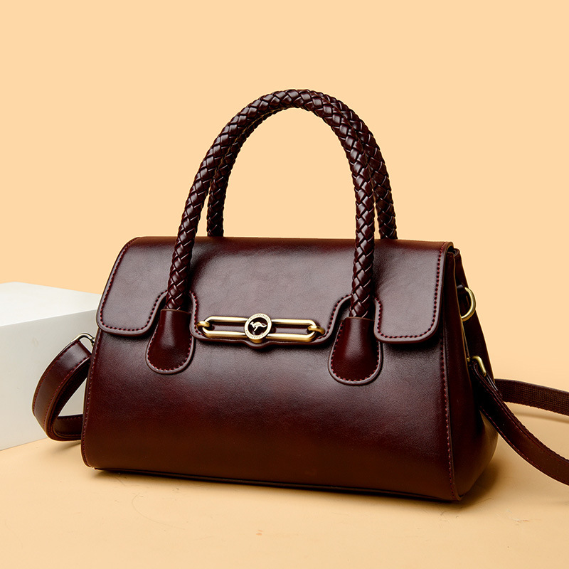 Women PU Leather Shoulder Bag with Zipper, Medium Square Crossbody Handbag for Daily Use