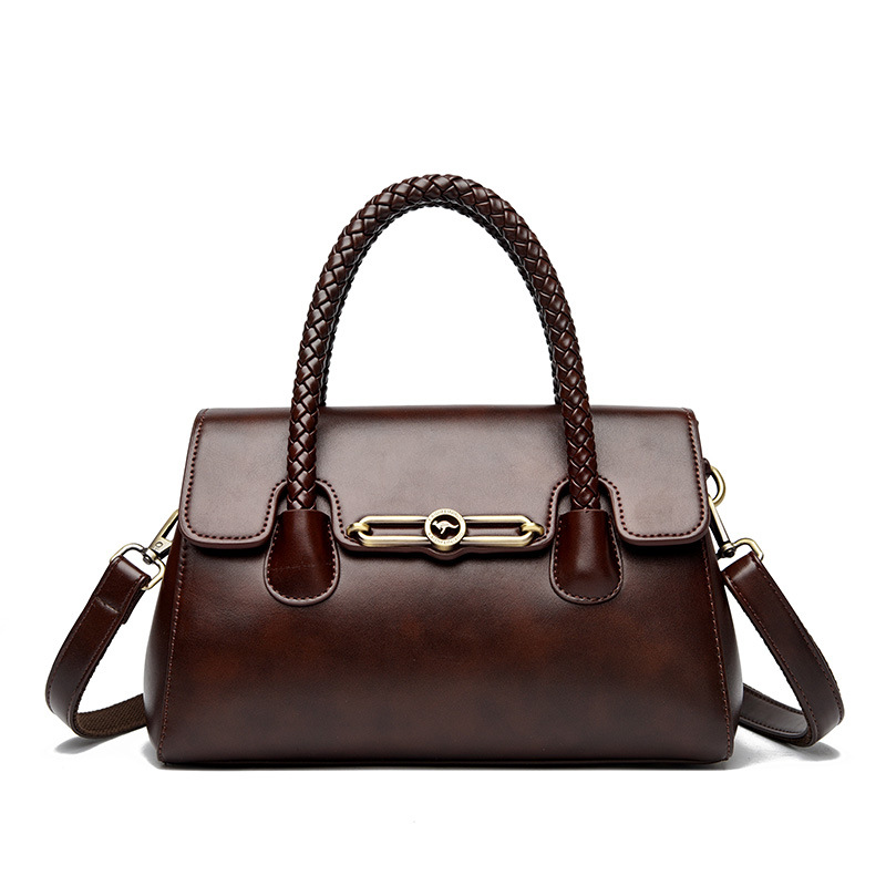 Women PU Leather Shoulder Bag with Zipper, Medium Square Crossbody Handbag for Daily Use