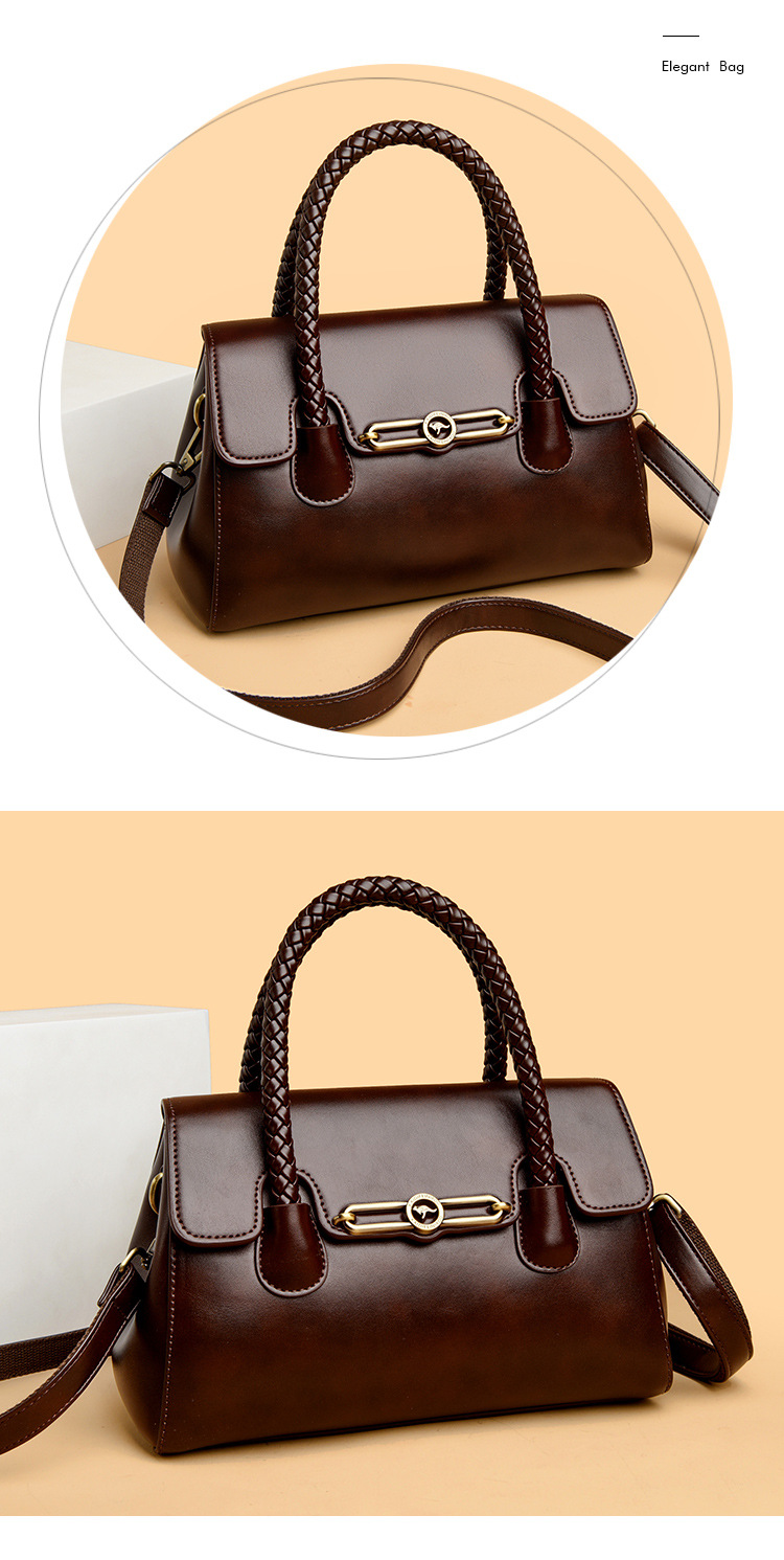Women PU Leather Shoulder Bag with Zipper, Medium Square Crossbody Handbag for Daily Use