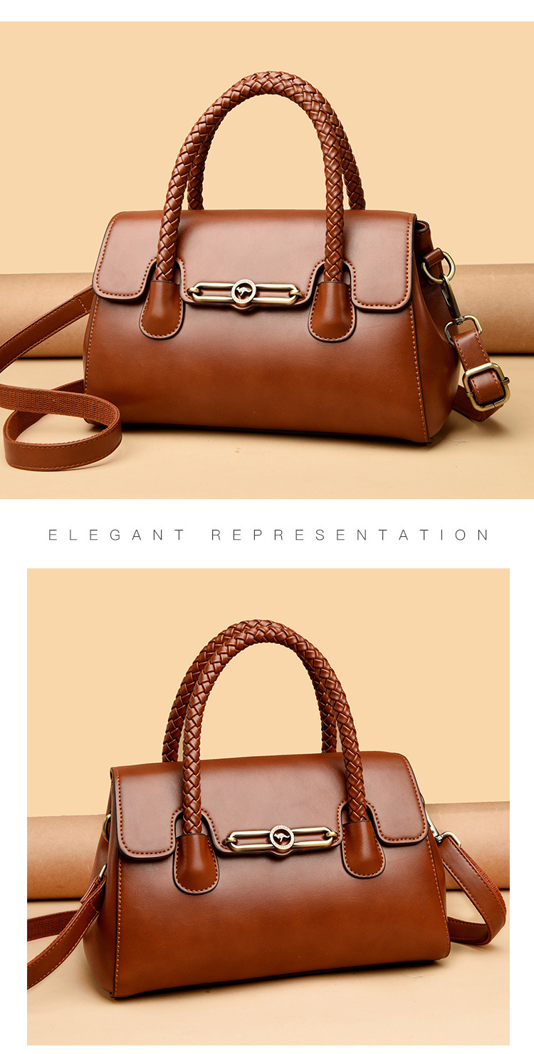 Women PU Leather Shoulder Bag with Zipper, Medium Square Crossbody Handbag for Daily Use