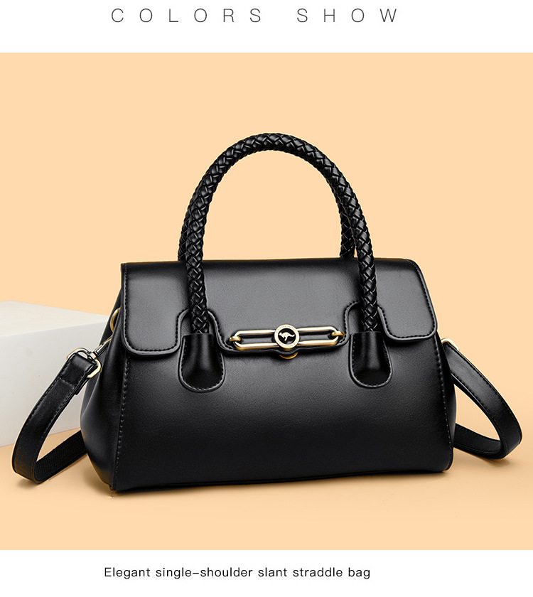 Women PU Leather Shoulder Bag with Zipper, Medium Square Crossbody Handbag for Daily Use