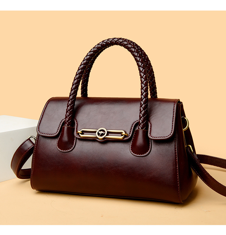 Women PU Leather Shoulder Bag with Zipper, Medium Square Crossbody Handbag for Daily Use