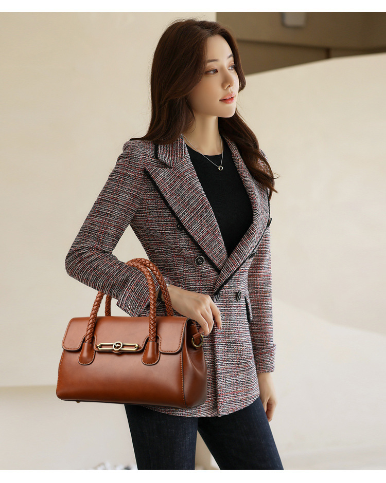 Women PU Leather Shoulder Bag with Zipper, Medium Square Crossbody Handbag for Daily Use
