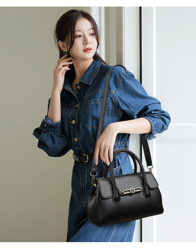 Women PU Leather Shoulder Bag with Zipper, Medium Square Crossbody Handbag for Daily Use