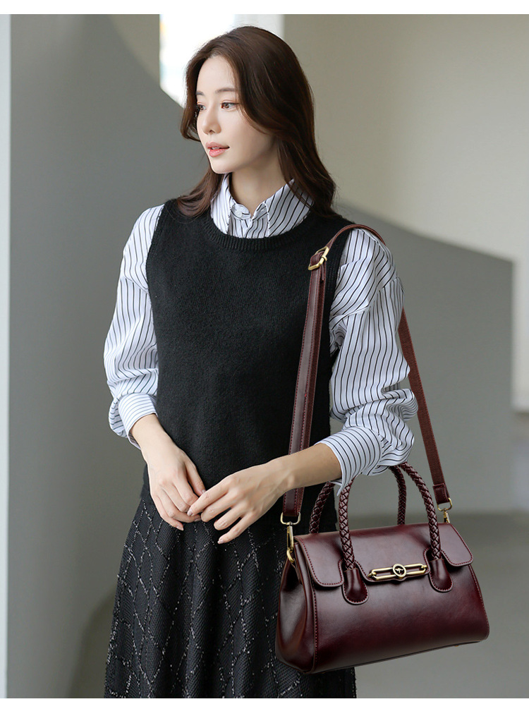 Women PU Leather Shoulder Bag with Zipper, Medium Square Crossbody Handbag for Daily Use